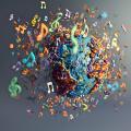 3d realistic globe with musical elements 1